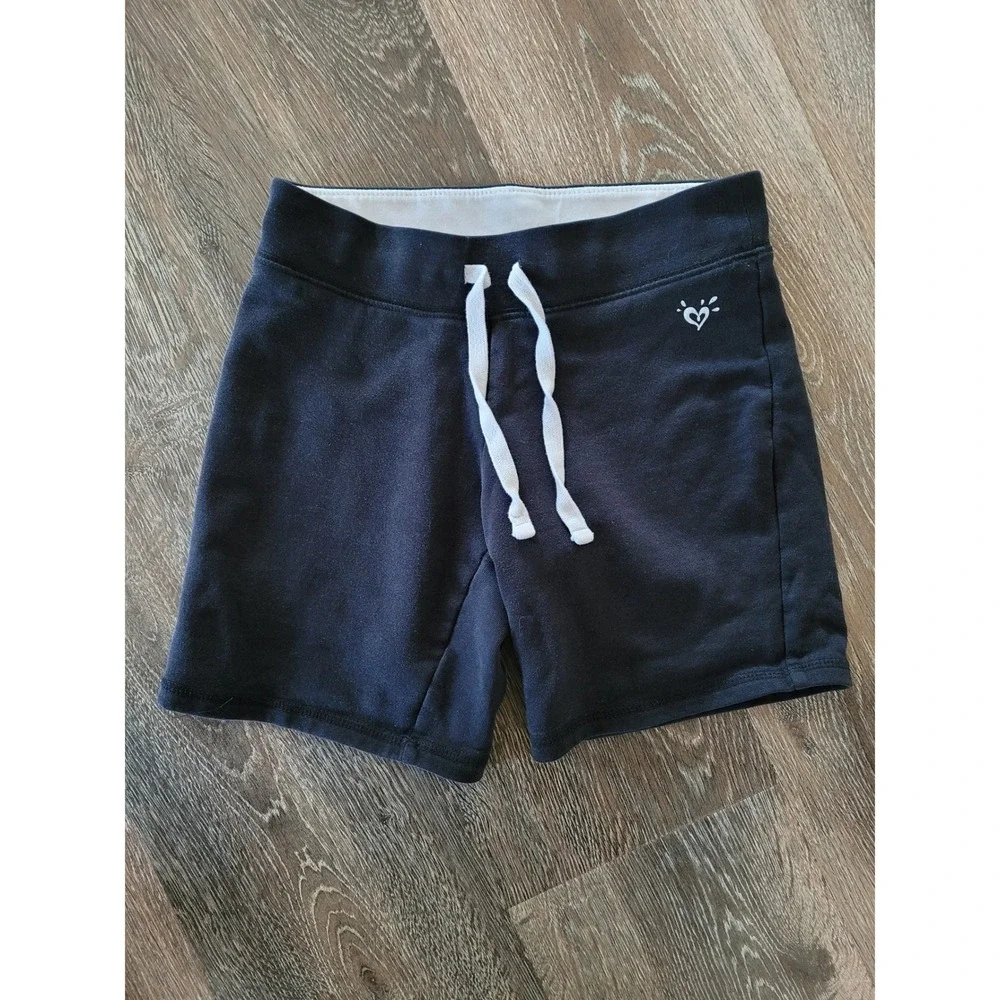 Justice Girls Black Knit Athletic Shorts Size 10 Drawstring Active Gym Dance #10